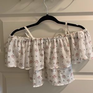 Off Shoulder Floral Crop Top